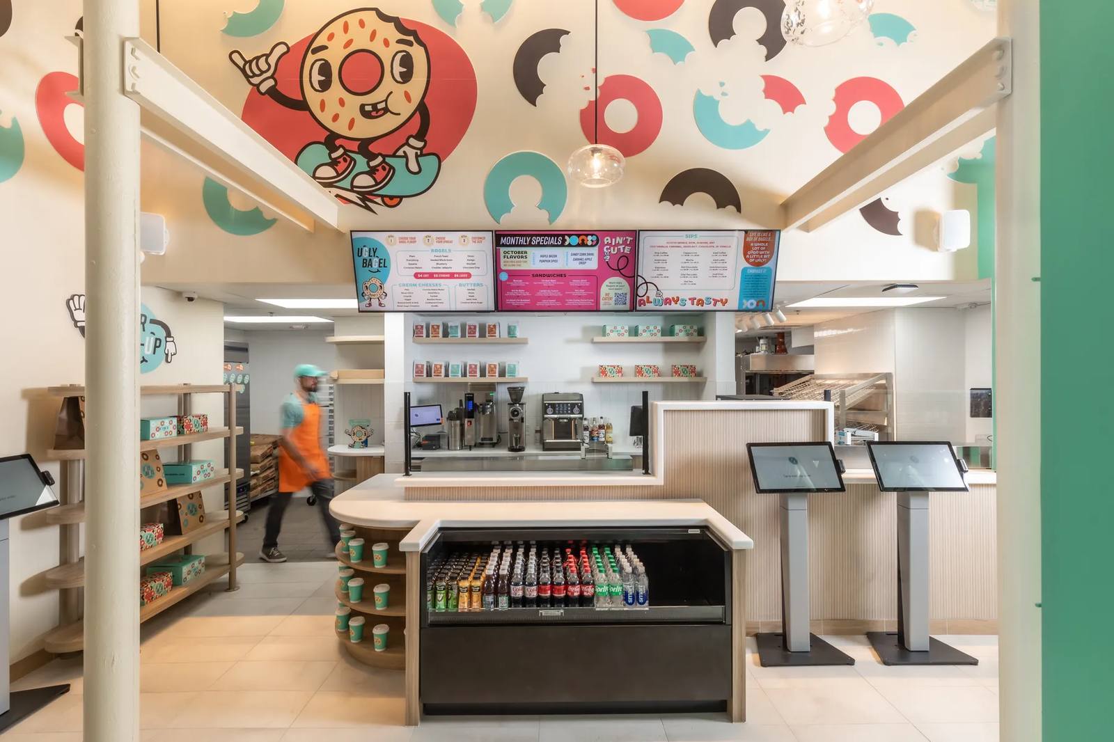 Ugly Bagel interior counter and ordering area