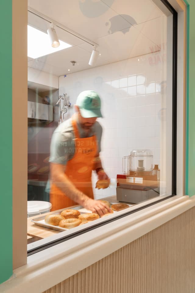 Bagel Concierge at the service window